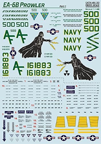 Escala de impressão 48-193-1/48 EA-6B Prowler Parte 1 Decalque escala para aeronaves