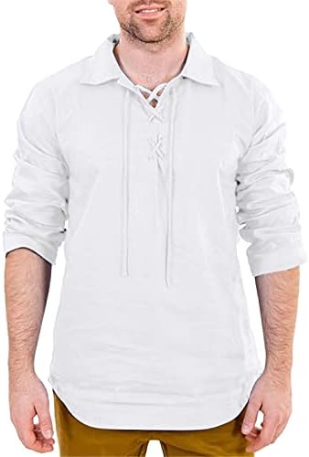 Camisa de vestido para homens desenhando blusa de algodão retro tops de manga masculina camisetas masculinas Blusa masculina de linho
