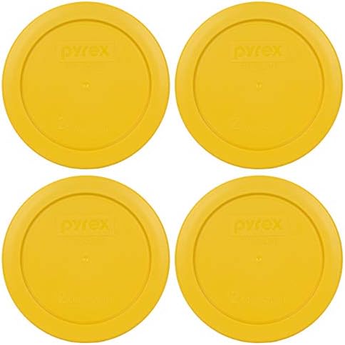 Pyrex 7200 -PC 2 xícara de manteiga amarelo redondo tampas de armazenamento de alimentos plásticos - 2 pacote feito