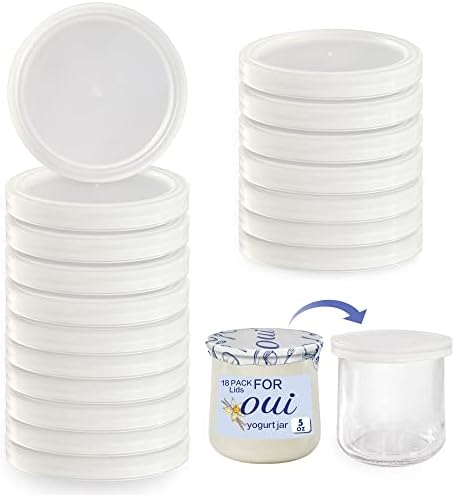 Tampas de jarra de iogurte oui - 18 pacote de pacote oui tampas para recipiente de iogurte yoplait, selado contra tampas de vazamentos