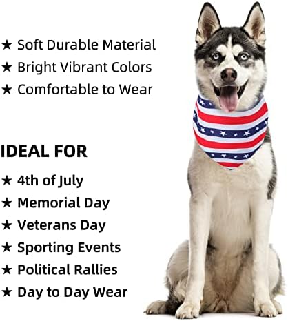 GOFSHY Quarto de julho cachorro bandana- 1pcs, bandeira americana bandana para menino e menina, cachecol patriótico de estimação,