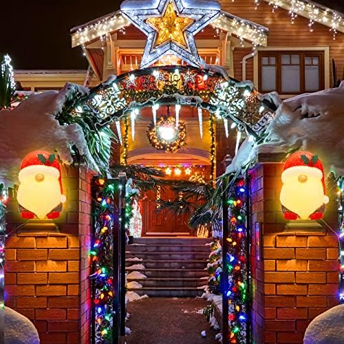 2 Pacote de Natal Papai Noel Claus Decorações de capa leve ao ar livre, luminárias vermelhas/placas de lampeio para férias decoração de porta de casa