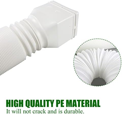 Qpey calhas de calha extensões, 2 pacote de pacote extensor de desdobramento branco 21 -60 água de drenagem de drenagem