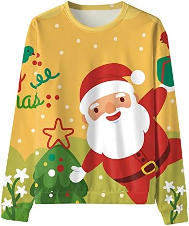 ZDDO Feliz Natal Sweetshirts Pullover, 3D Funny Xmas Santa Claus Impresso de Crewneck Designer Sweater Tops