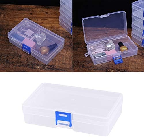 Caixa de armazenamento de plástico de nuobesty 10pcs Clear Compartamento único de jóias de plástico de plástico Organizador de contas de armazenamento para itens pequenos artesanato hardware de jóias