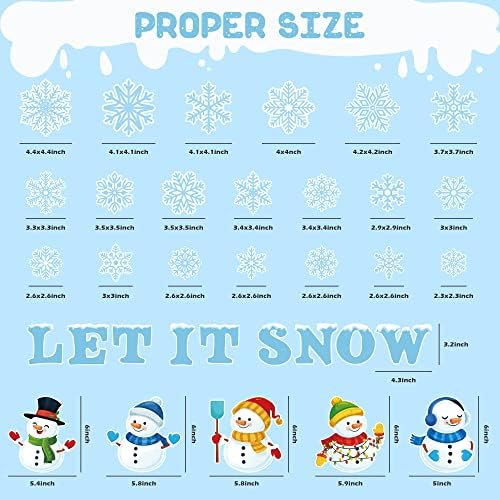 Haooryx 84pcs de Natal Inverno Snow bonecos de neve de neve Bulletin placa definição de sala de aula decoração de neve estampada