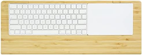 Lazyworm 3in1 Bandeja de teclado sem fio de bambu e descanso de pulso compatível com teclado Magic IMAC Bluetooth e trackpad mágico para Mac