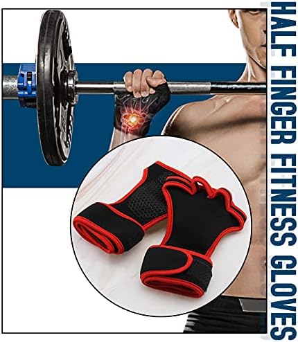 1 par as luvas de silicone vermelho/preto de fitness com envoltórios de pulso ajustáveis ​​para homens Mulheres Exercícios externos de bodybuilding Ginástica Calisthenics Elevadores Olímpicos Powerlifting