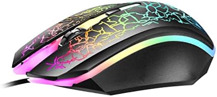 Yuuand Wired Gaming RGB Breath Computers Laptops Mouse Mouse respingante de escritório ergonômico para desktop