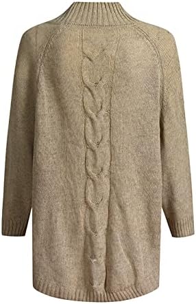 Sweater de gola alta feminino Moda de cor sólida mangas compridas Waffle casual malha smock knitwear tops