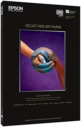 Epson S041637 Velvet Fine Art Paper, 13 x 19, branco