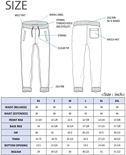 WT02 Men's Active Basic Basic Fleece Jogger Sortpante, cores de variedades