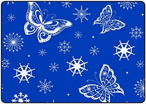 Xollar 72 x 48 em grandes tapetes de área de área azul Butterfly Snowflake berçário macio Baby Playmat tape