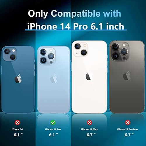 XIWXI Projetado para iPhone 14 Pro Case, caixa magnética com [2 protetores de tela+2 protetores de lentes de câmera] Compatíveis