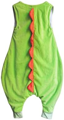 Flanela de macacão infantil Galpada cobertor vestível: verde desenho animado sem mangas com saco sem mangas, cobertor vestível