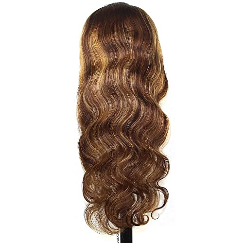 Huangcai 4/27 Destaque Cabelo da peruca de renda de renda 30 polegadas 13x4x1 Wig de renda de onda corporal para mulheres peruca de cabelo humano 150%