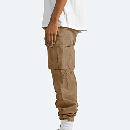 Calça de carga de valseel mass verão fino calças confortáveis ​​ao ar livre, múltiplos bolsos de cor sólida tipo de fitness