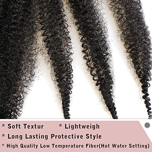 8 pacotes macios Afro de 16 polegadas de 16 polegadas Spring Twist Hair para Locs macios angustiados Black Marley Twist Brochet Braiding Hair Hair Extension para mulheres