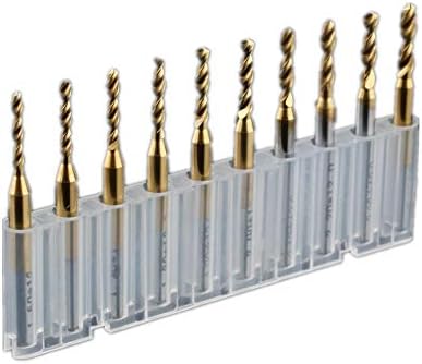 Mountain Men Durável 10pcs 1,5-2,4mm de titânio com titânio revestido de carboneto revestido de pcb bits roteador, ferramentas