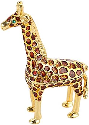 Longsheng - Desde 2001 - Painteado à mão girafa estatueta jóias caixa de bugigangas casamentos anel de presente para o suporte