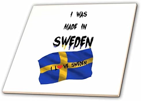 TEXTO DE 3DROSE sobre a bandeira dizendo que eu fui feito na Suécia - azulejos
