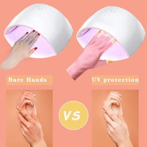 Luvas anti -UV cooslim para lâmpada de unhas em gel, luvas de proteção UPF50+ para manicures, luvas de proteção solar UV