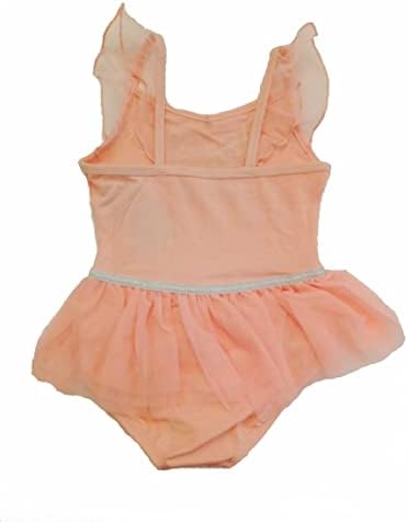 Cat & Jack Dancewear Cami Flutter Sleeve collaard com saia e shinestones meninas rosa, xs