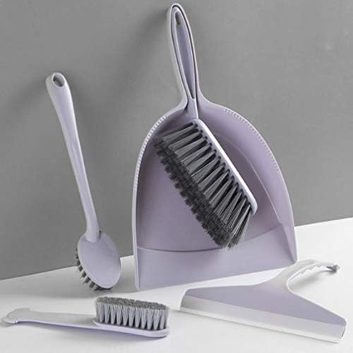 Cabilock 5Sets Mini Dustpan e Brush Conjunto de mina de mesa Broom Mini Cleaning Broom for Sofá Desk, Carreço de porta -malas Limpeza