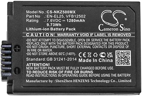 Bateria de substituição de 1280mAh Cameron Sino para Nikon Z50, Z50 ZFC