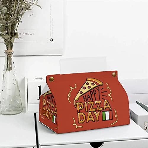 Happy Pizza Day Day Box Capa de papel facial Organizador do organizador de caixa Distribuidor de guardana