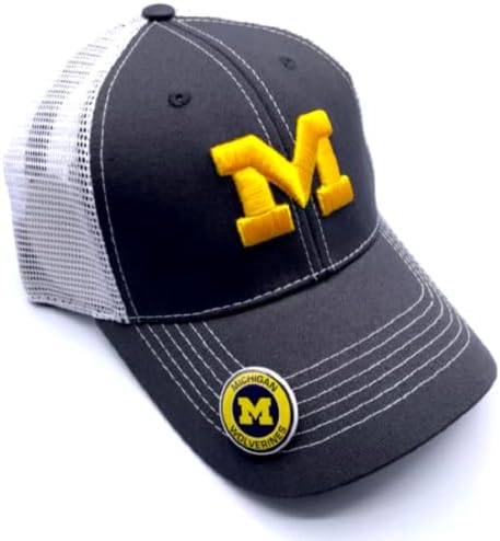 Cap National Cap oficialmente licenciou o logotipo bordado de Michigan MVP relaxado de malha macia traseira ajustável