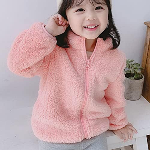 Jaqueta de suéter de bebê unissex macio e aconchegante lã de lã de zíper de zíper para 1-6t meninos meninas outono