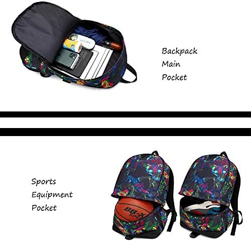 Jogador de basquete Durant Luminous Ball Storage Backpack Sports Sports Depositary Multifuncional Student Bookbag For Men Women