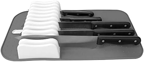 Home Basics 11 slot no suporte da faca da gaveta | Perfil baixo | Proteger lâminas | Organize facas | Maximizar o espaço
