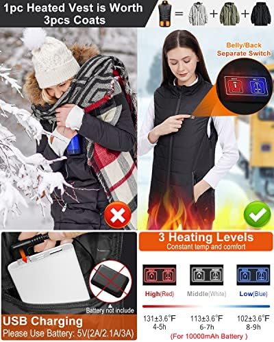 Colete aquecido para mulheres homens - atualização 11 zonas de aquecimento Colete de carregamento elétrico colete de calor recarregável