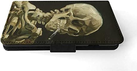 Van Gogh-Skull de Esqueleto com capa de capa de capa de carteira de chinelos de cigarro para Apple iPhone 7 | iPhone