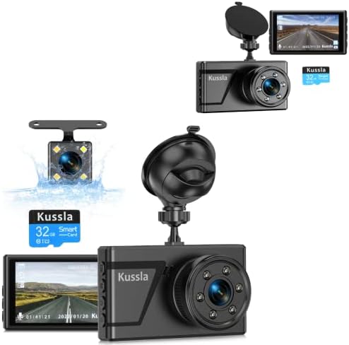 Kussla 1920p Dash Cam Front and Tras