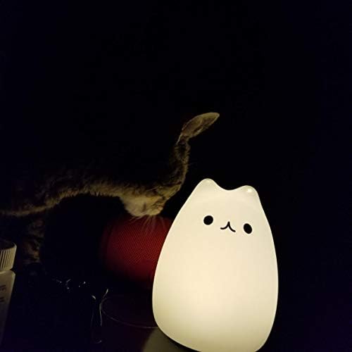 Lâmpada de gato, 16 cores controle remoto silicone kitty noite luz para crianças quarto garotas de meninas