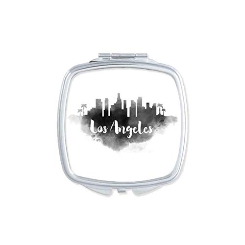 Los Angeles America Ink City Pintura espelho espelho portátil compacto maquiagem de bolso de dupla face de vidro