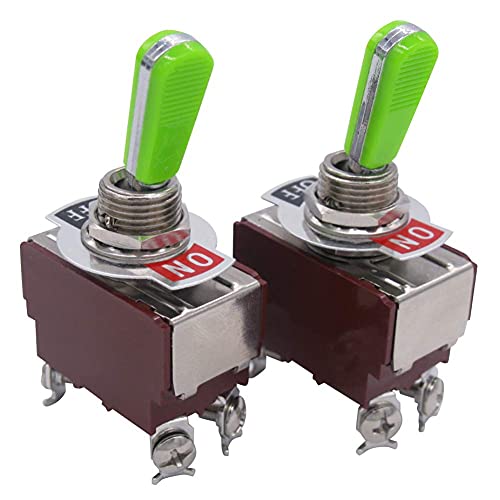 INFRI 2PCS UNIVERAL PARTIMAIS 20A 125V DPST 4 Terminal On/Off Rocker Switch Switch Metal Stainless Top