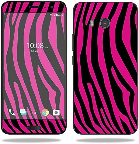 MightySkins Skin Compatível com HTC U11 - Zebra rosa | Tampa protetora, durável e exclusiva do encomendamento de vinil | Fácil de aplicar, remover e alterar estilos | Feito nos Estados Unidos