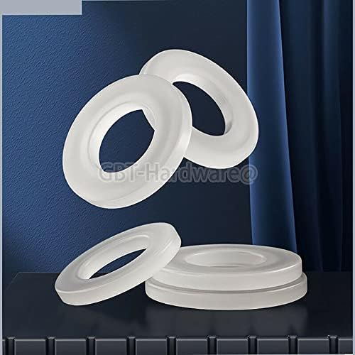 M2-M20 White Hard Plastic Nyrher Washer Spacer Spacer Washer Junta anel de junta de espessura não transparente 0,5/1/1,5/2/2.5/3mm