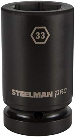 Steelman Pro 79334 Drive de 1 polegada x 33mm de 6 pontos de impacto profundo soquete