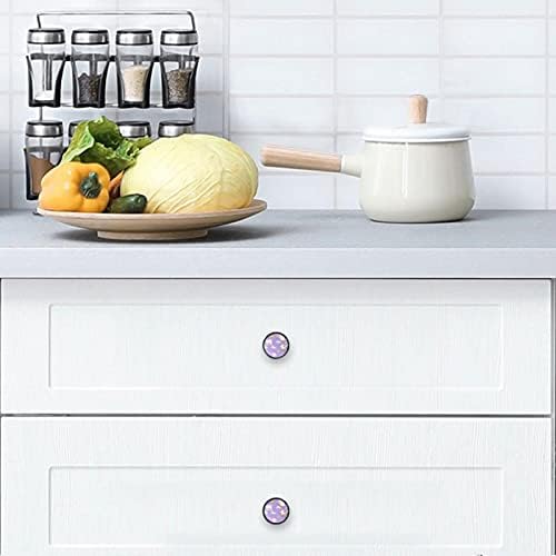 Tyuhaw Round gaveta puxa alça o unicórnio com impressão de balão de arco -íris com parafusos para armários de cômodos de casa porta da cozinha gaveta de mesa banheiro 4pcs