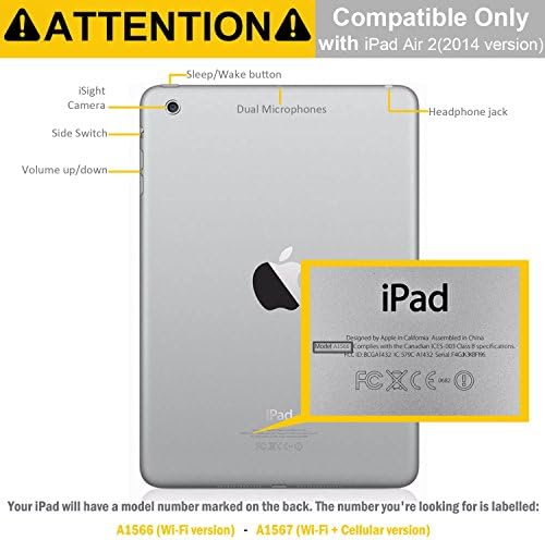 Khomo iPad Air 2 Case - Série Dual - Tampa Ultra Slim com Recurso Aumizado para Sono Auto para Apple iPad Air 2nd