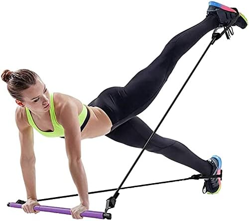 Tfiiexfl pilates bastão barra de resistência barra de barra de ginástica portátil haste portátil treping body yoga fitness stick