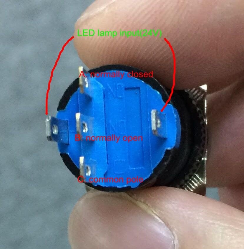 PhisCale 10pcs Green Illuminated Button Switches SPST LAZ16 Auto-bloqueio de 16 mm 5pins