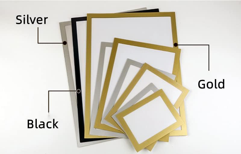 4Pack PvC Poster Frames, 8,5 x 11,75 bolsos fotográficos magnéticos, moldura de exibição auto-adesiva, porta de prêmio à prova d'água