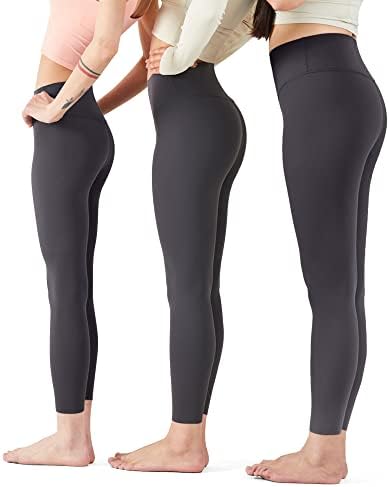 Ama Larsi Leggings de cintura alta amanteigada calça de ioga macia Leggings para mulheres Estreamento de 4 vias - tamanho grátis