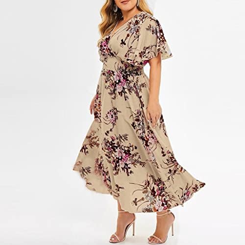 Vestido de verão para mulheres 2023 plus size ladies damas floral decote em Vido casual de decote em V Floral 1
